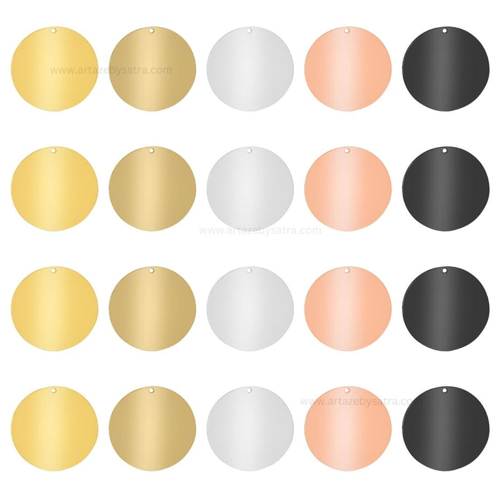 1 Loop Round Shiny Finish Metal Art | Size : 40mm | Qty : 100g | MA387