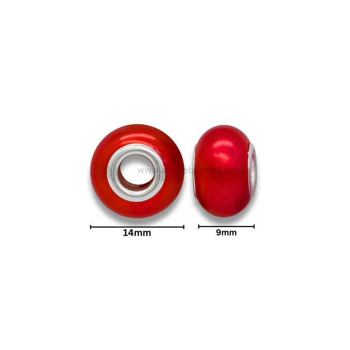 Metallic Iridescent Pearl Charm Spacer Beads | Size : 14mm | Qty : 12pcs