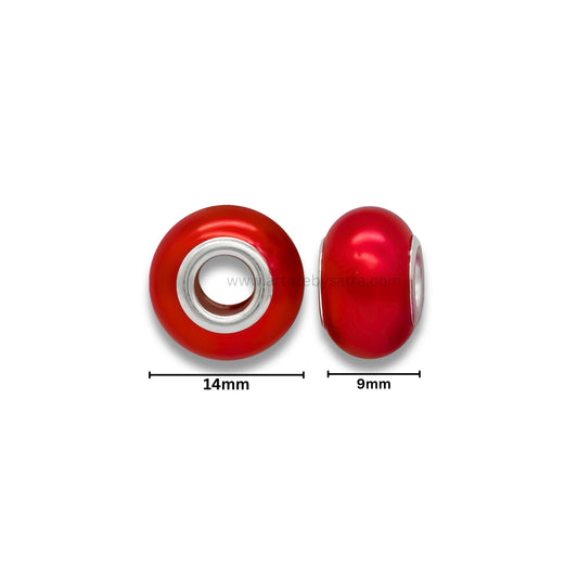 Metallic Iridescent Pearl Charm Spacer Beads | Size : 14mm | Qty : 12pcs | PB17