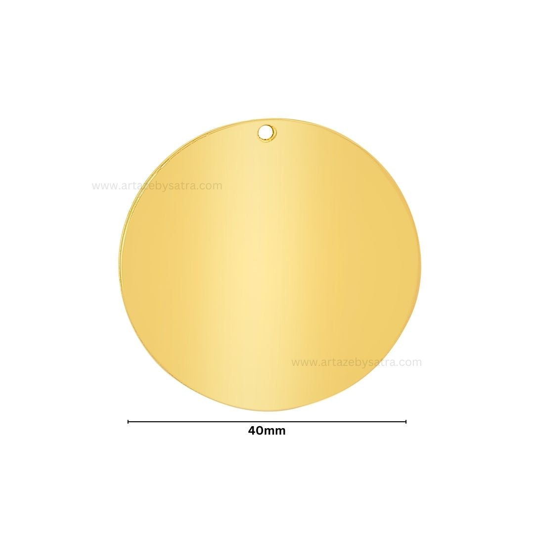 1 Loop Round Shiny Finish Metal Art | Size : 40mm | Qty : 100g | MA387