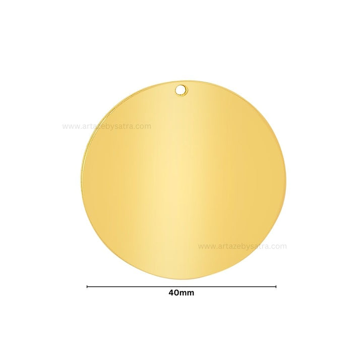 1 Loop Round Shiny Finish Metal Art | Size : 40mm | Qty : 100g | MA387