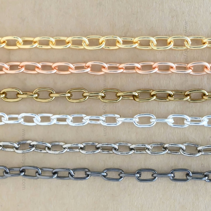 Iron Oval Chain | Size : H-6mm W-10mm | Qty : 100g | IC07