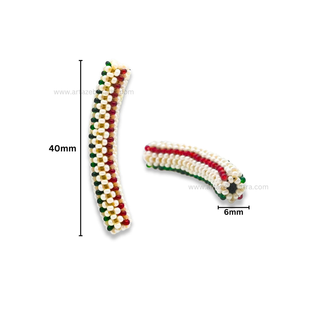 Pipe Shape Moti Pearl Seed Beads | Size : 6mm | Qty : 10pcs