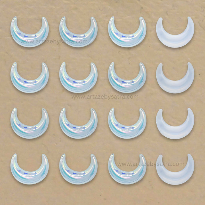 Moon AB Plastic Pearl (No Hole) | Size : 7mm | Qty : 50pcs