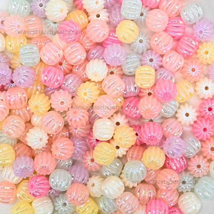 Shiny Pastel Melon Beads | Size : 9mm