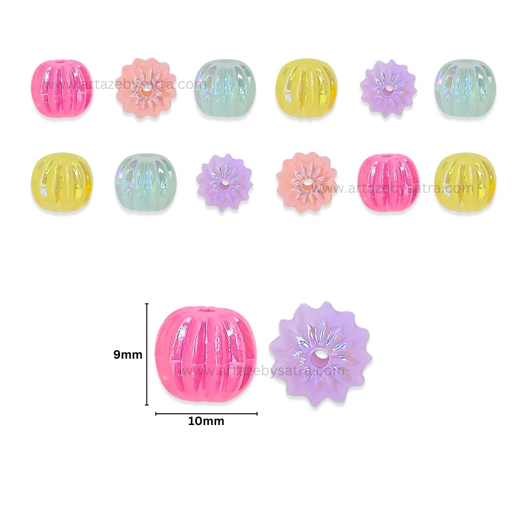Shiny Pastel Melon Beads | Size : 9mm
