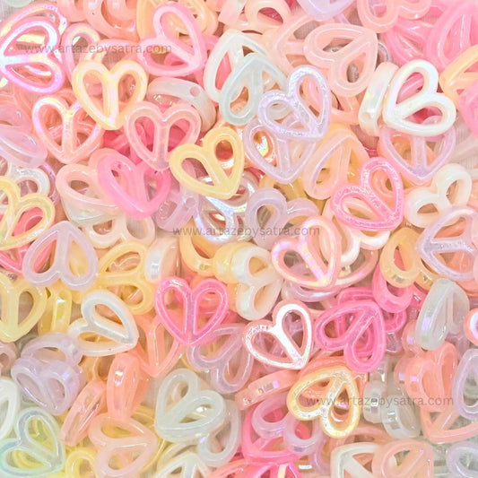 Shiny Pastel Peace Sign Heart Beads | Size : 15mm | PB218