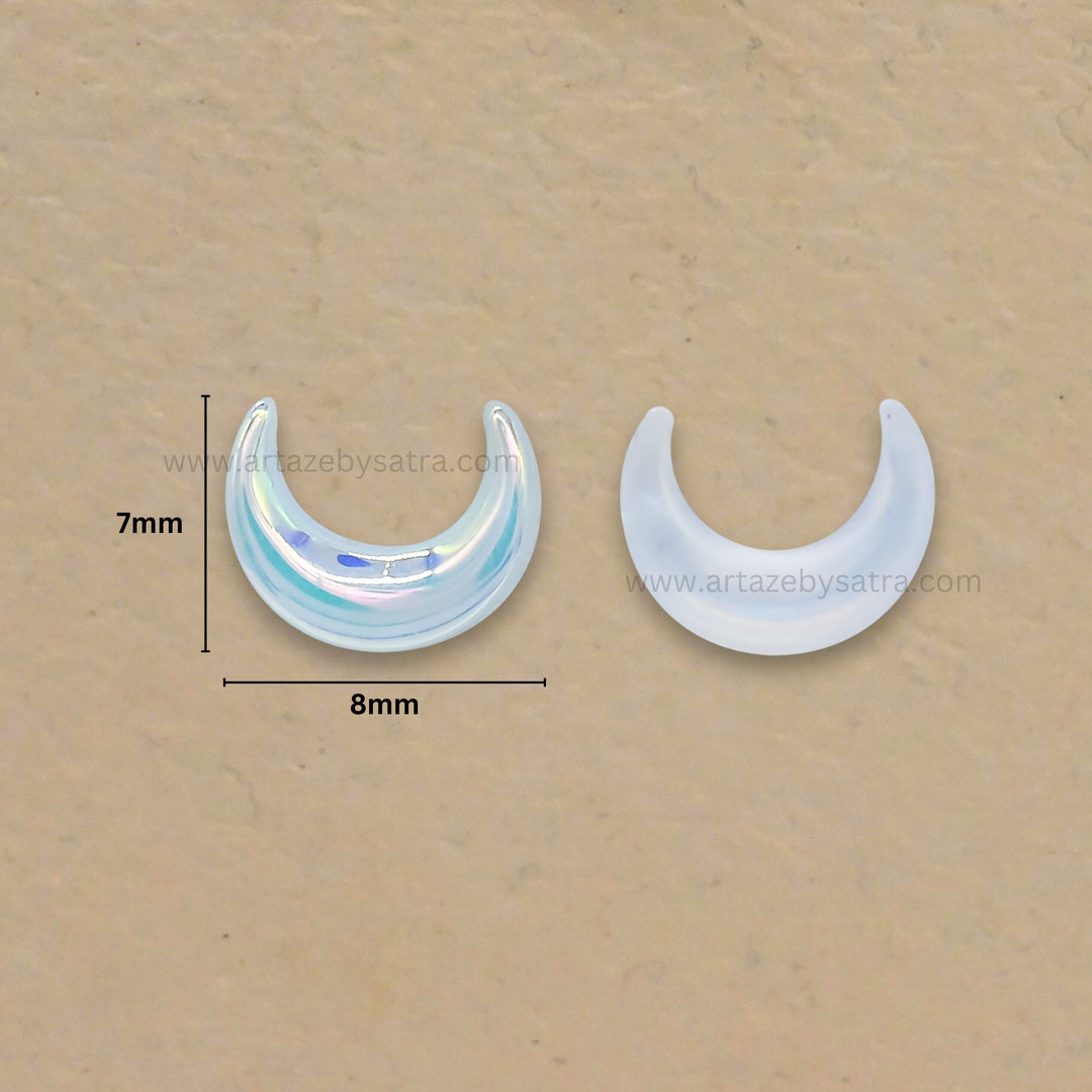 Moon AB Plastic Pearl (No Hole) | Size : 7mm | Qty : 50pcs