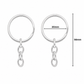 Nickel Keychain Ring Set with Chains | Size : 30mm | Qty : 144pcs-1gross | BF99