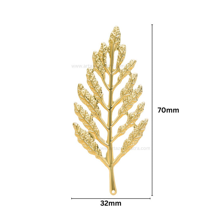 Metal art leaf | Size : 70mm | Qty : 10pcs
