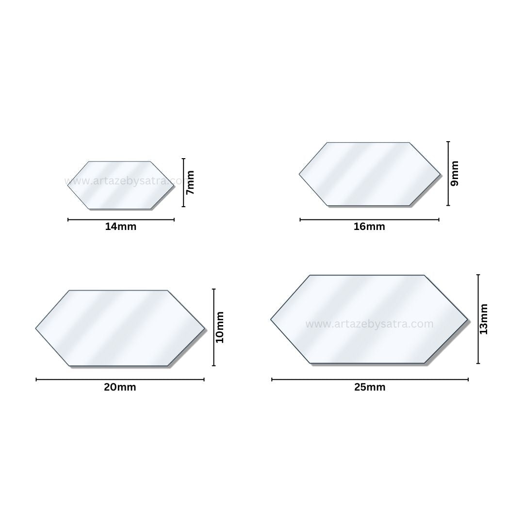Hexagonal Shape Mirror | Qty : 200grms