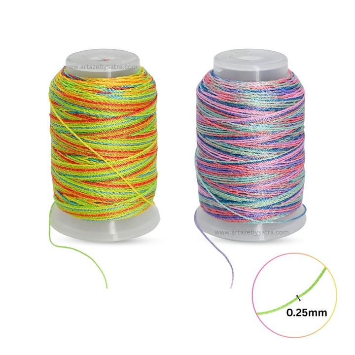 Gliter Decorative Thread | Size : 0.45mm | Qty : Approx 100mtr per roll