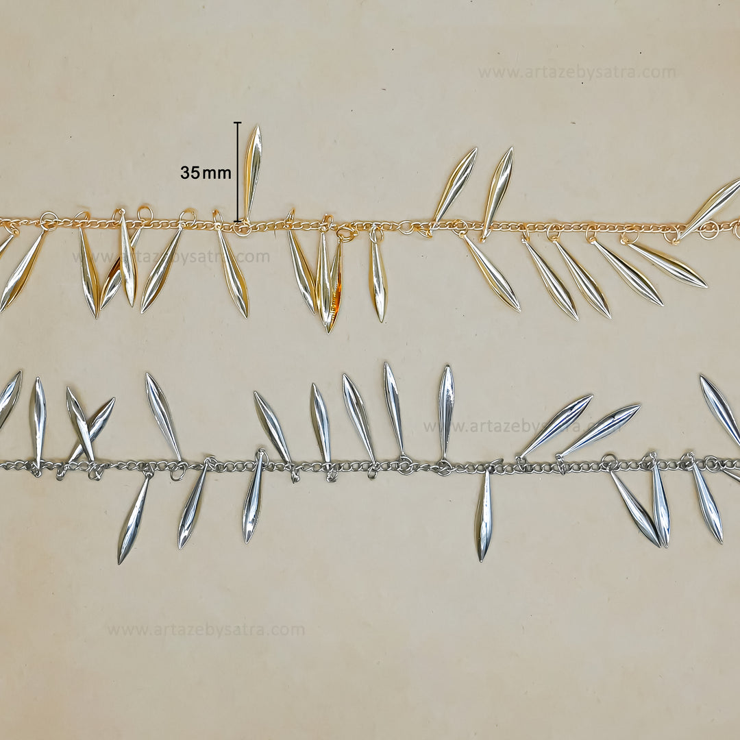 Willow Leaf Shape Iron Chain | Qty : 1mtr | IC28