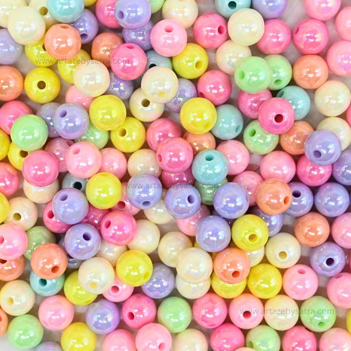 Assorted Shiny Pastel Round Beads