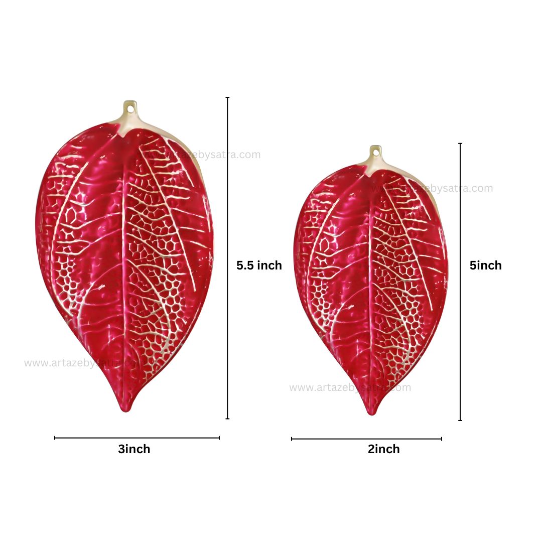Leaf Coloured Metal Art | Size : 5,5.5inch | Qty : 4pcs | MA480