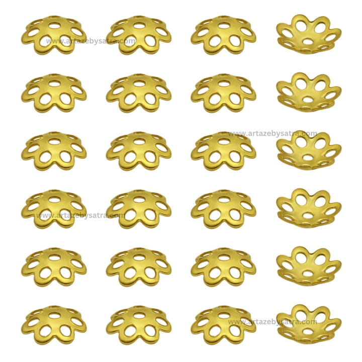 Designer Metal Beads Cap | Size : 6mm | Qty : 500g | MC14