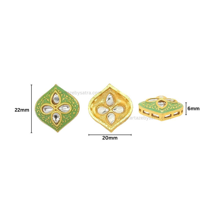 Meenakari Kundan Beads | Size : 20mm | Qty : 12pcs | C-348