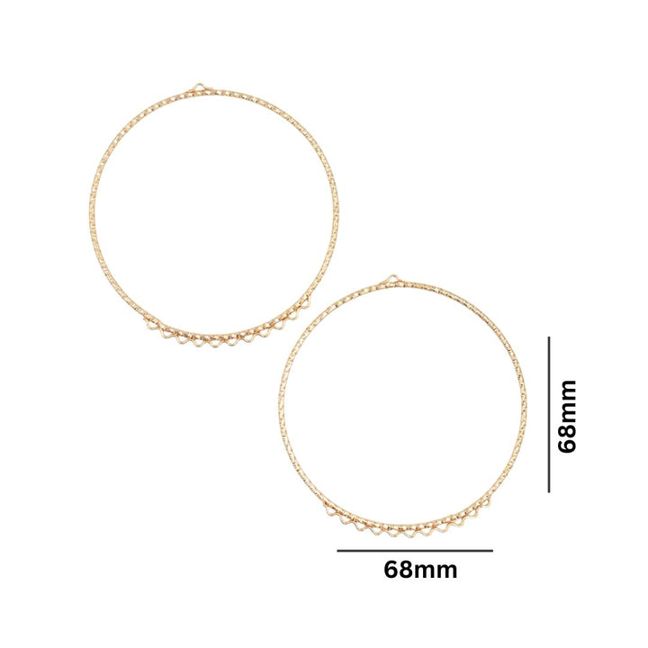 Designer Hoop 11 Naka Bali | Size : 68mm | 10pcs | EF24