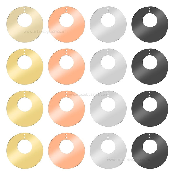 2 Loop Round Shiny Finish Metal Art | Size : 40mm | Qty : 100g | MA383