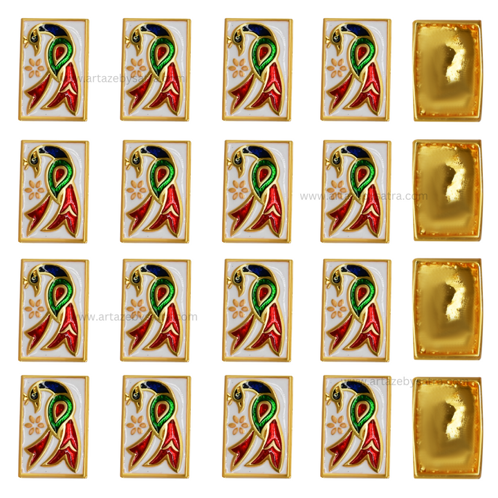 Meenakari Kundan Beads | Size : 23mm | Qty : 6pcs | MKB33