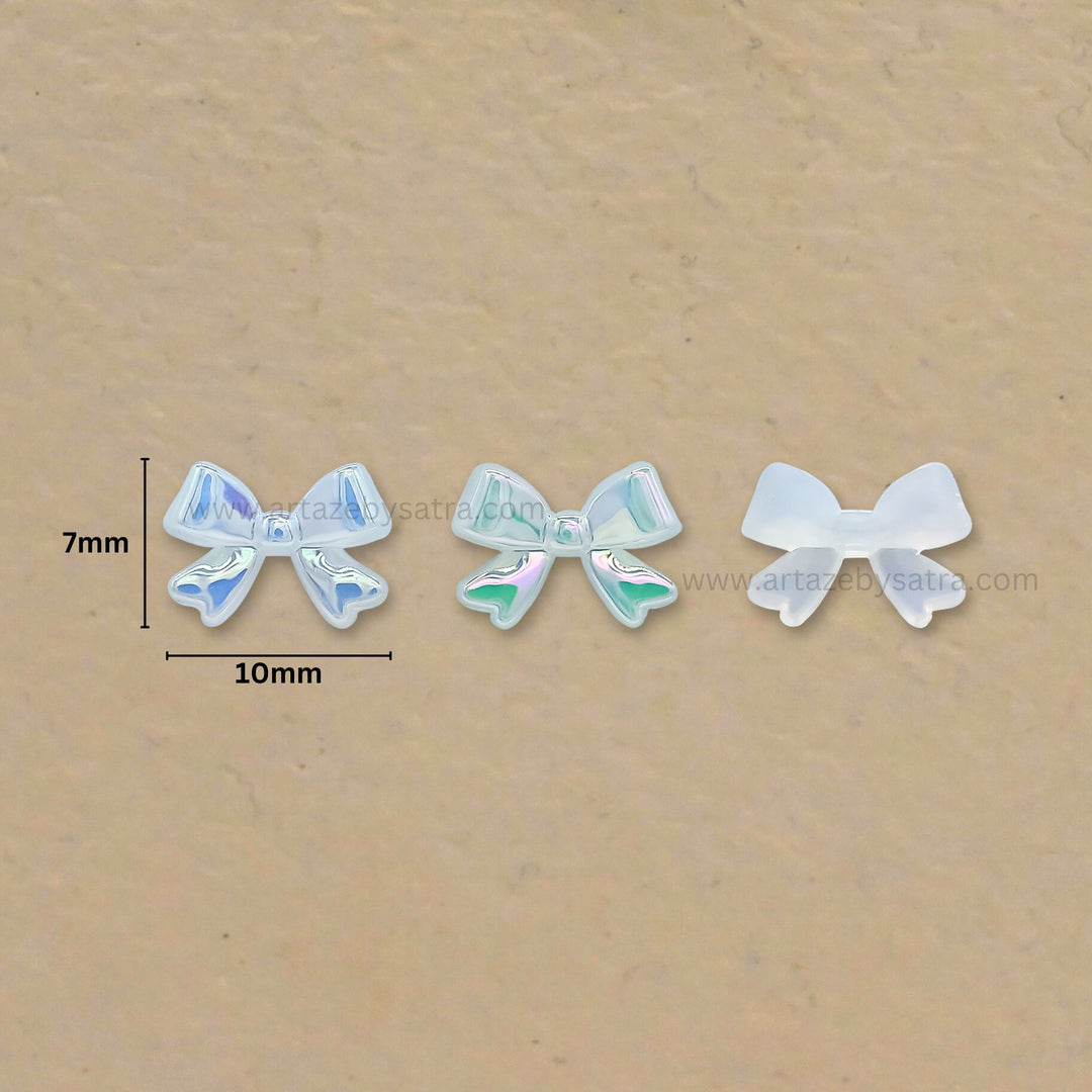 Bow AB Plastic Pearl (No Hole) | Size : 7mm | Qty : 50pcs