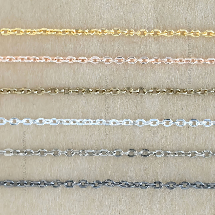 Iron Twisted Link O-Shaped Chain | Size : H-2mm W-2mm | Qty : 100g | IC09