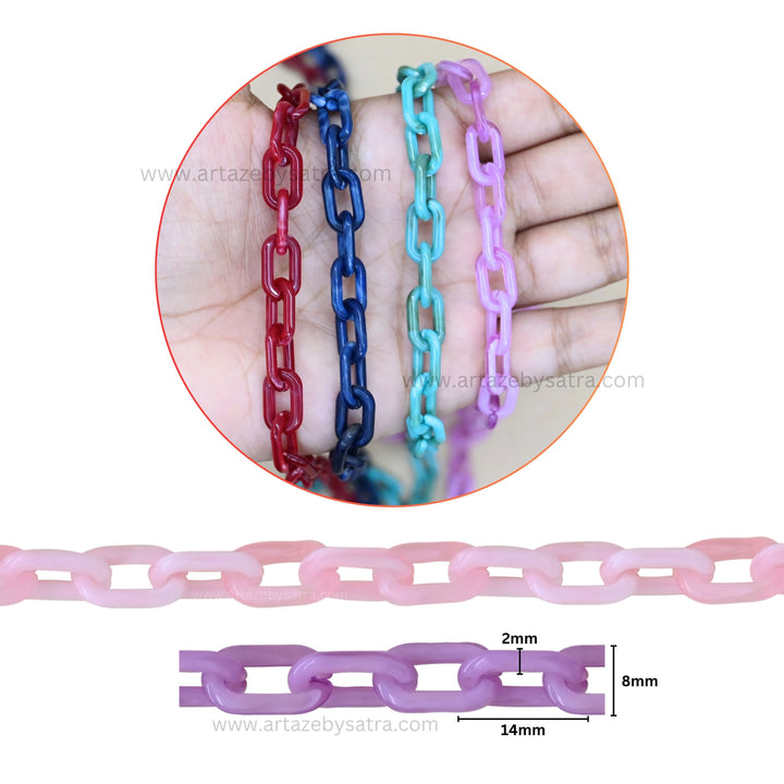 Acrylic Link Chains Oval Size : 9mm | 1mtr | AC34