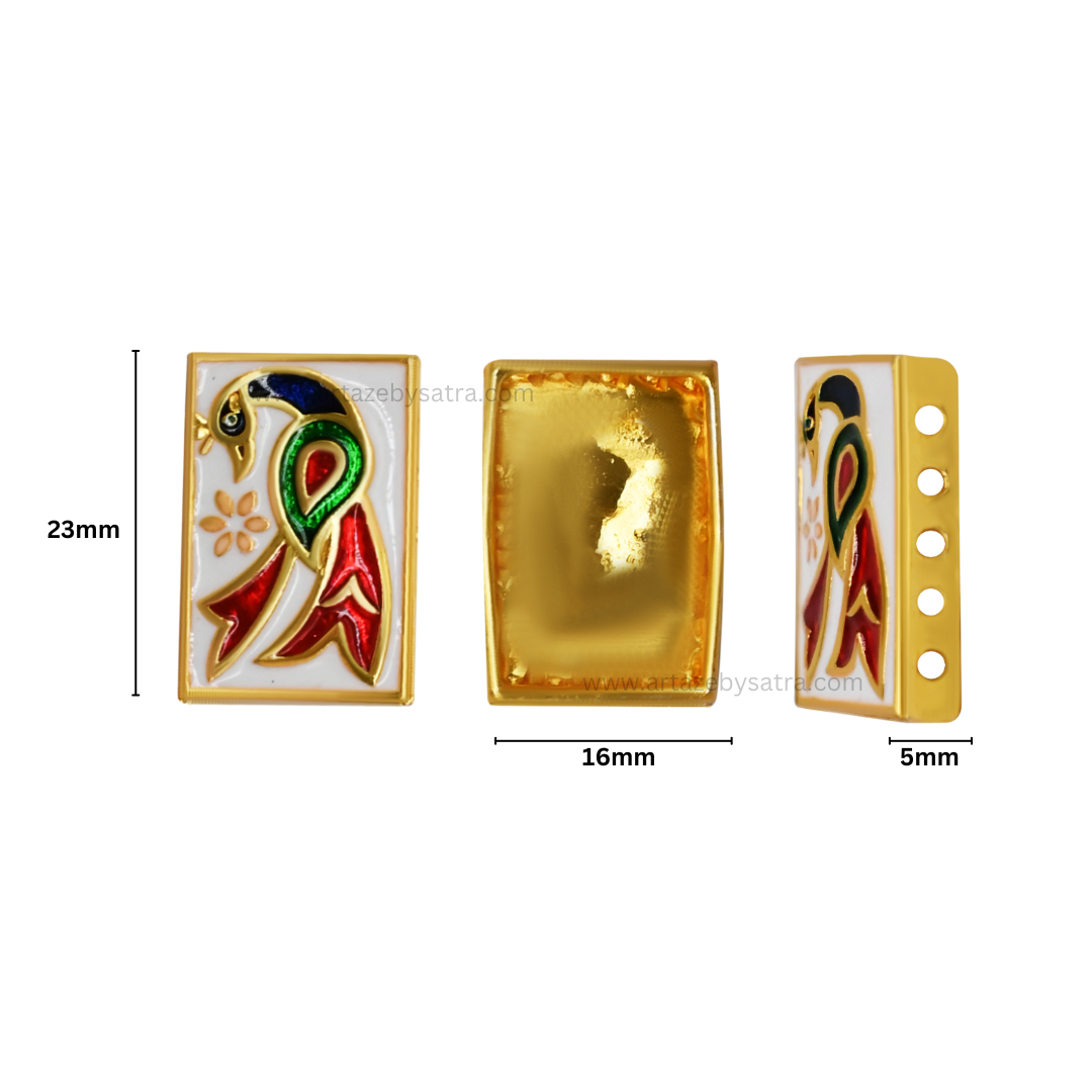 Meenakari Kundan Beads | Size : 23mm | Qty : 6pcs | MKB33