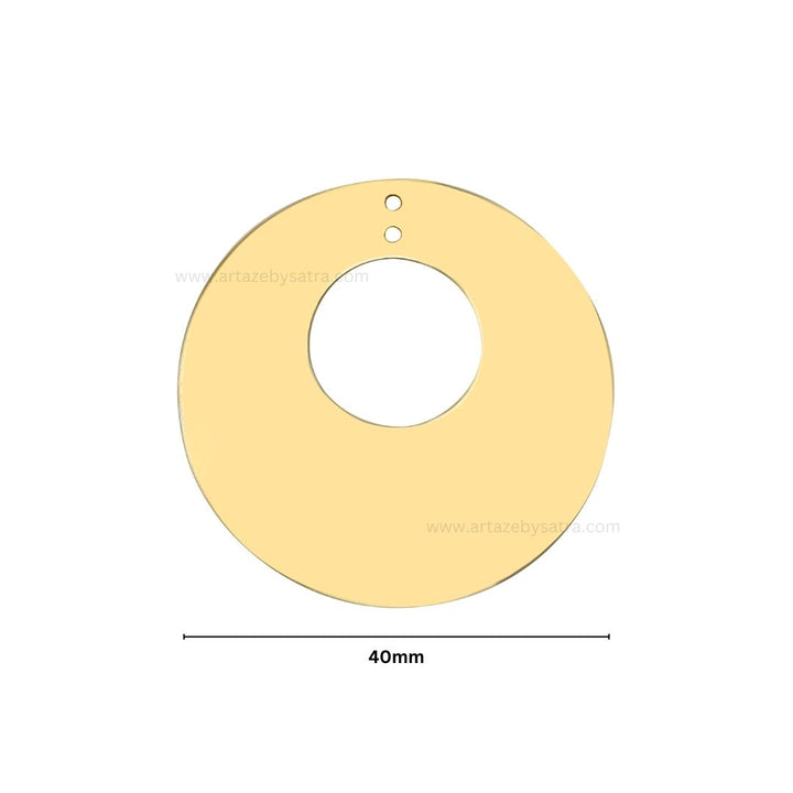 2 Loop Round Matt Finish Metal Art | Size : 40mm | Qty : 100g | MA382