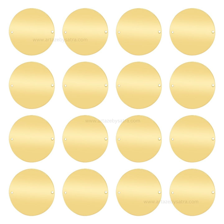 2 Loop Round Shiny Finish Metal Art | Size : 28,34mm | Qty : 100g | MA381