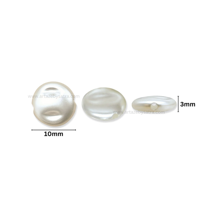 Flat Back Round Pearl Beads