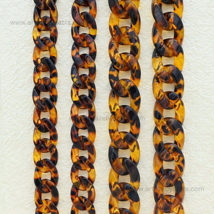 Tortoise Acrylic Printed Mask Chain | Qty : 1mtr | AC11