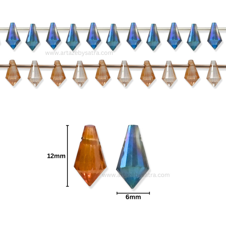 Elegant Glass Beads | Size : 12mm | 1 String ( Approx 50 Beads Per Line ) | GB83