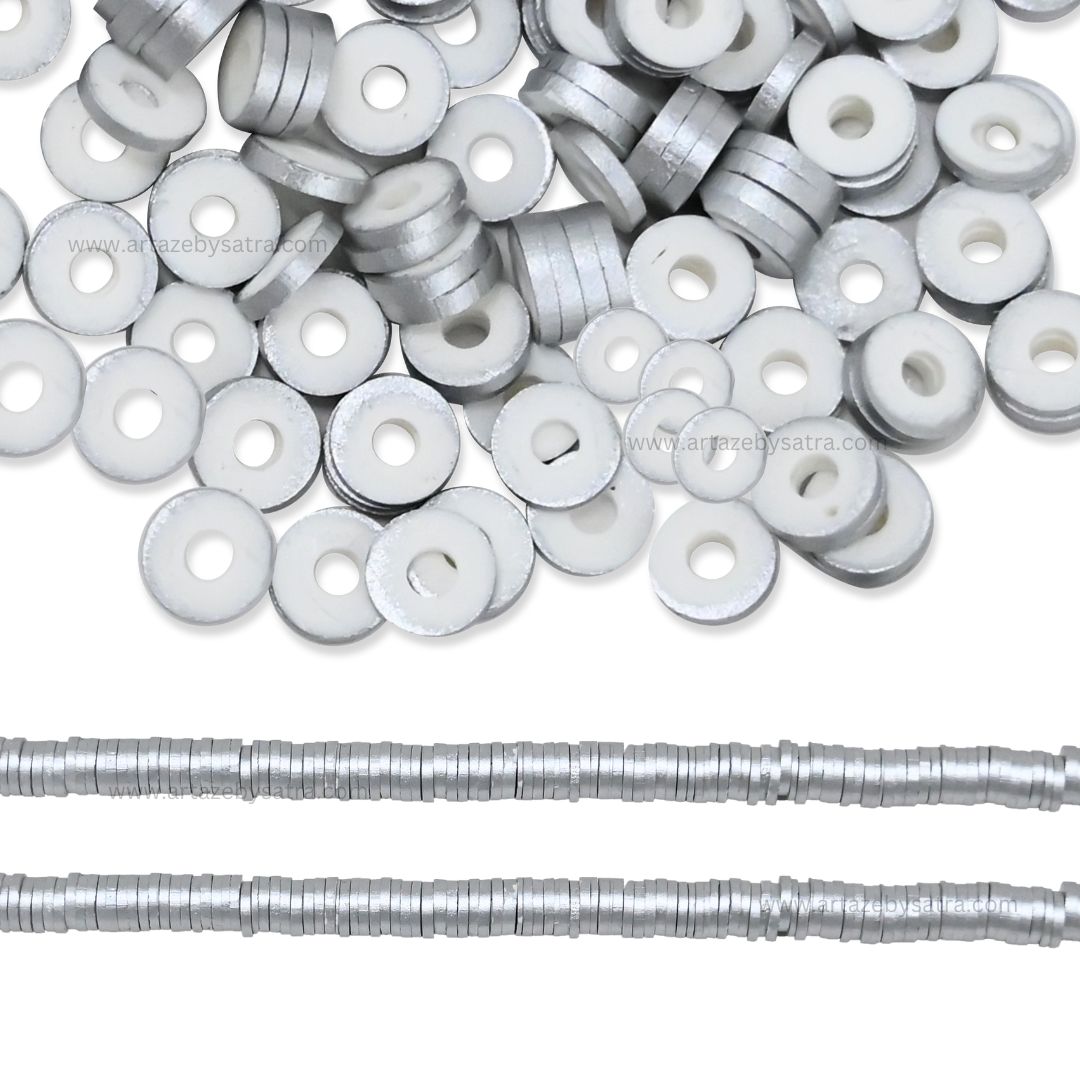 Shiny Rainbow Fimo Beads | Size : 6mm | Qty : 1string | FB25