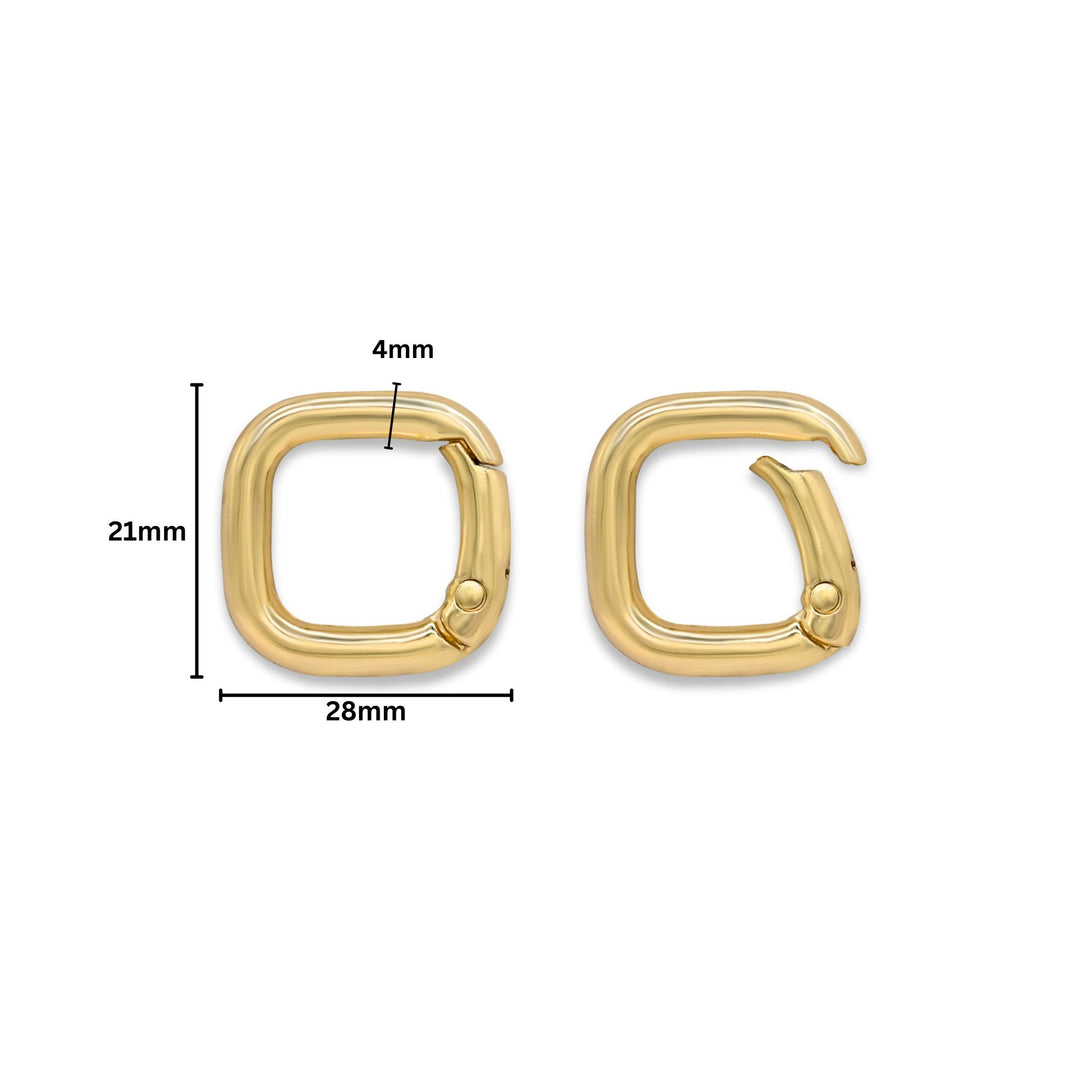 Squuare Alloy Lock Clasps | Size : 21mm | Qty : 6pcs | BF276