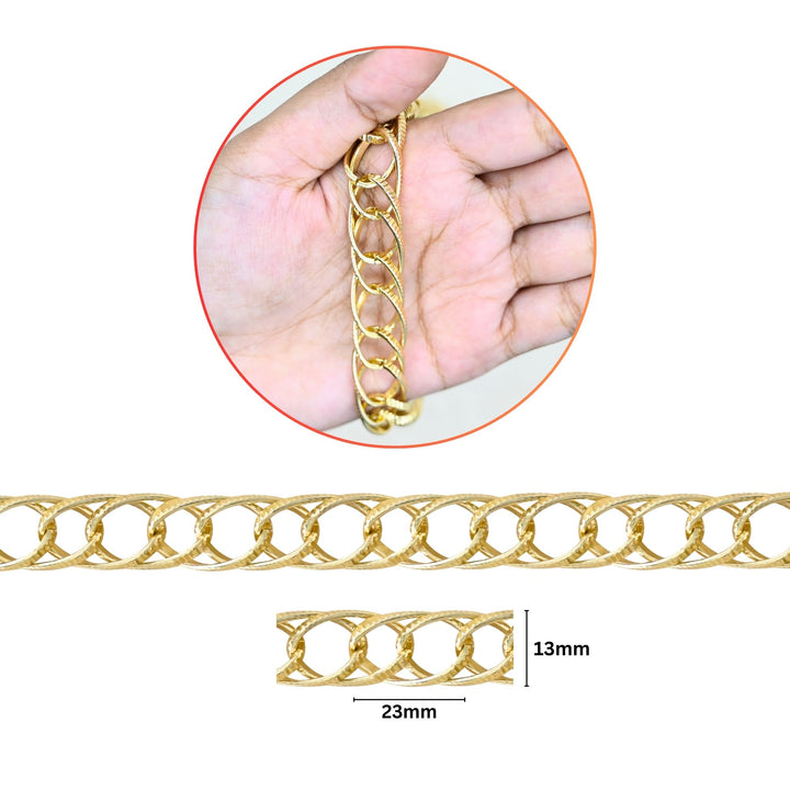 Aluminium Chain | Size : W-13mm H-23mm | Qty : 1mtr | JT-14-43-6