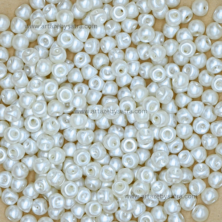 Irregular Round Faux Pearl Plastic Beads | Size : 8mm