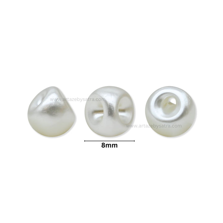 Irregular Round Faux Pearl Plastic Beads | Size : 8mm