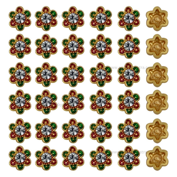 Meenakari Kundan Beads | Size : 9mm | Qty : 12pcs | MKB32