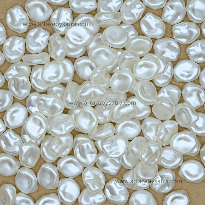 Irregular Pebble Shape Plastic Pearl Beads | Size : 13mm
