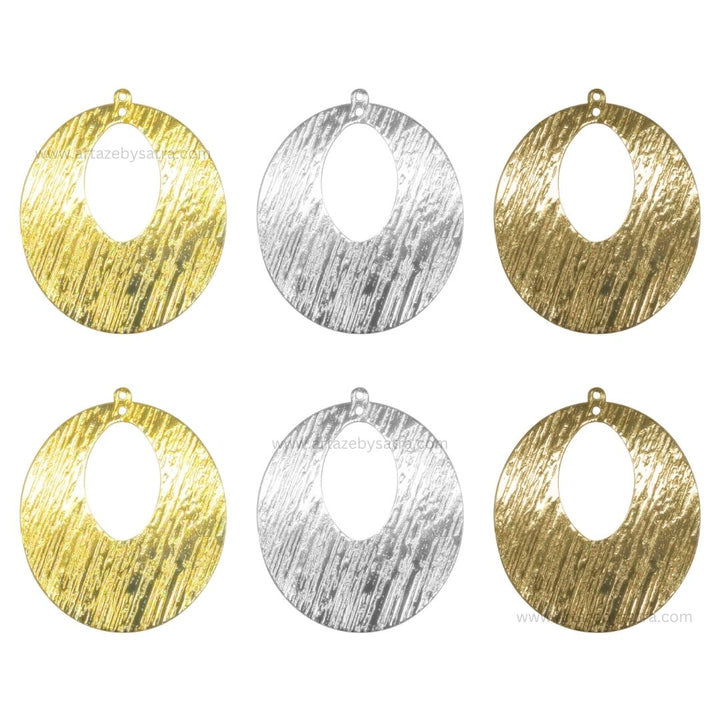 2 Loop Oval Shiny Finish Metal Art | Size : 49mm | Qty : 100g | MA376