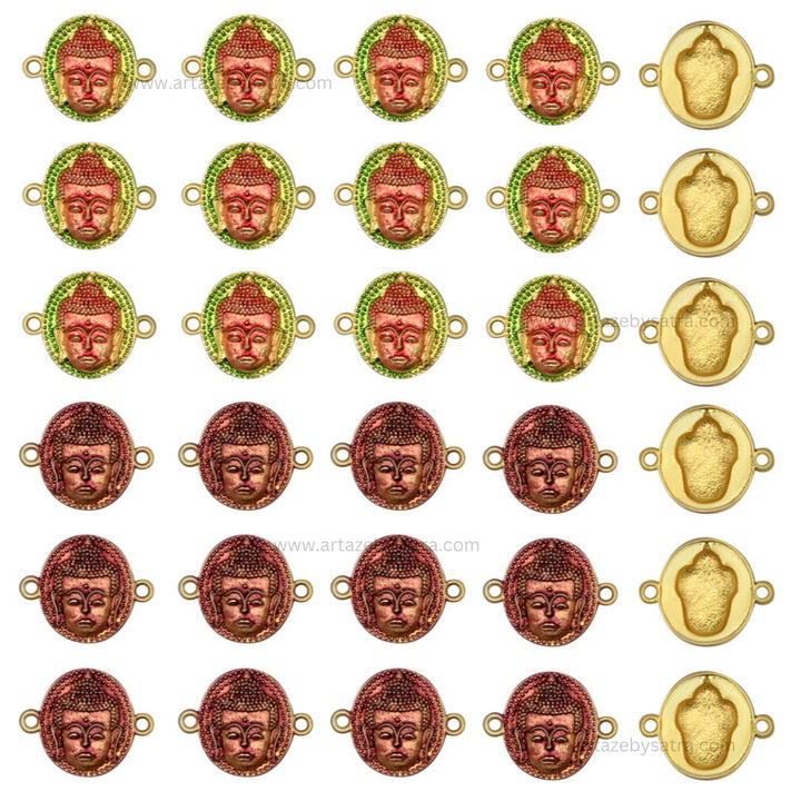 Meenakari Kundan Beads |  Size : 20mm | Qty : 12pcs | MKB47