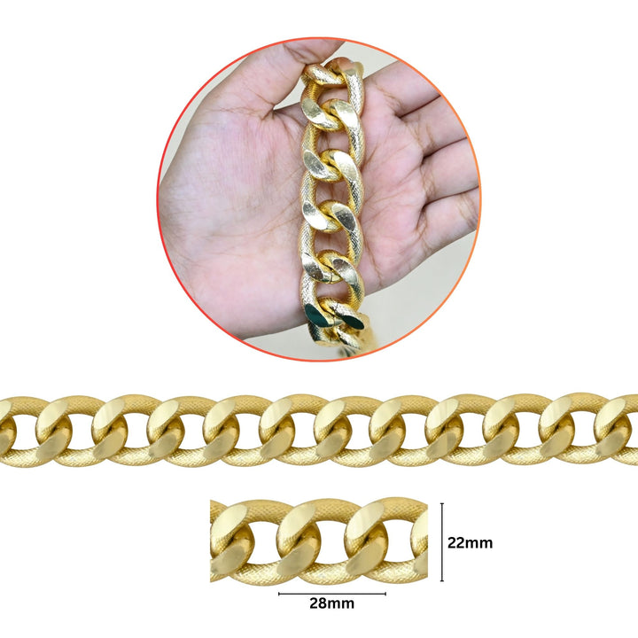 Aluminium Chain | Size : W-22mm H-28mm | Qty : 1mtr | JT-13-37-8