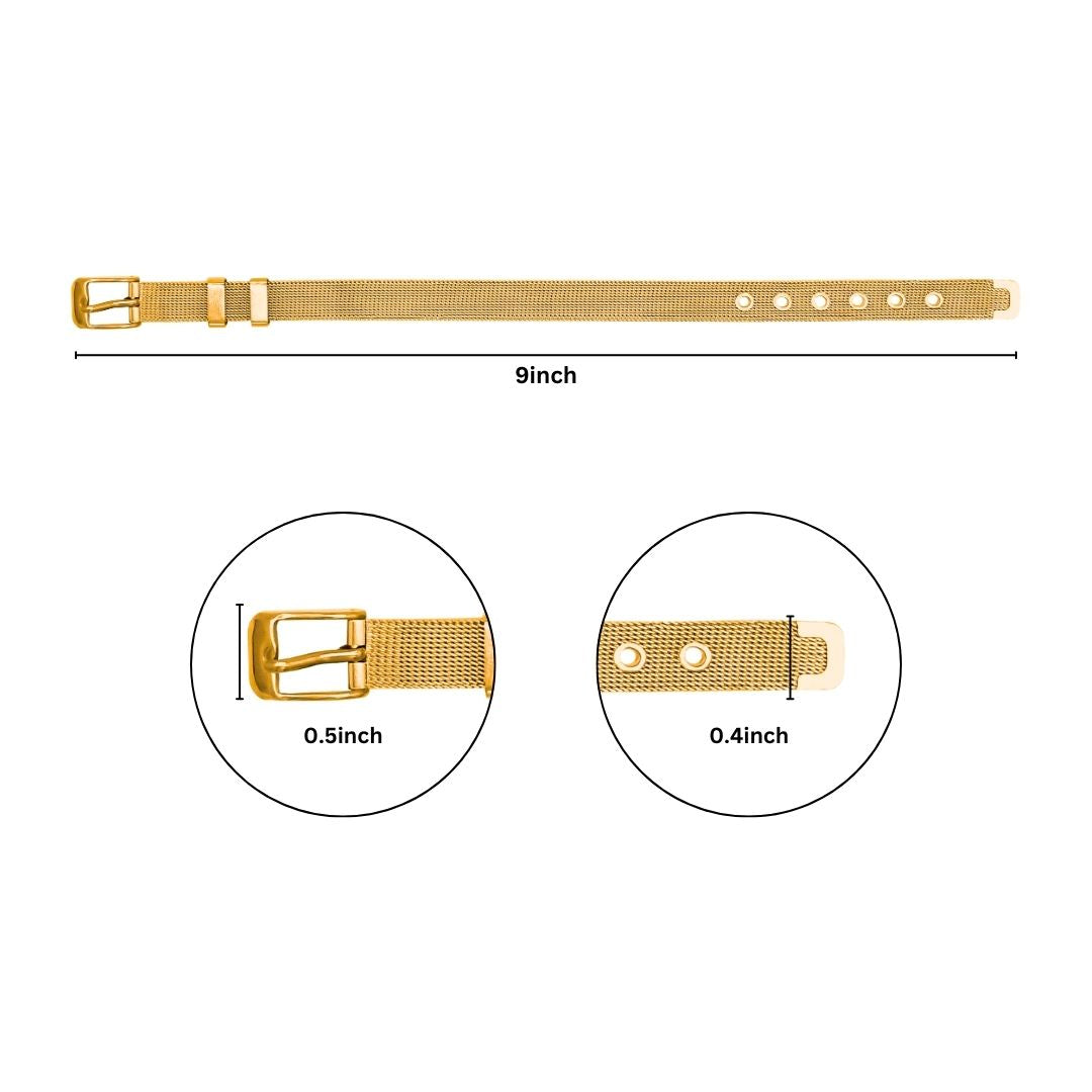 Plain Steel Mesh Bracelet Adjustable | Qty : 1pc | B14