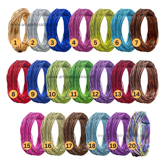 Wire Crafts Multi-Colored Aluminium Craft Wire | Qty : 50g roll | Size : 1.5mm | WT02