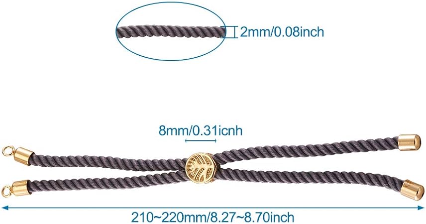 Bracelet Cord With Sliding Stopper Beads Connector | Size : 2mm | Qty : 1pc | B07