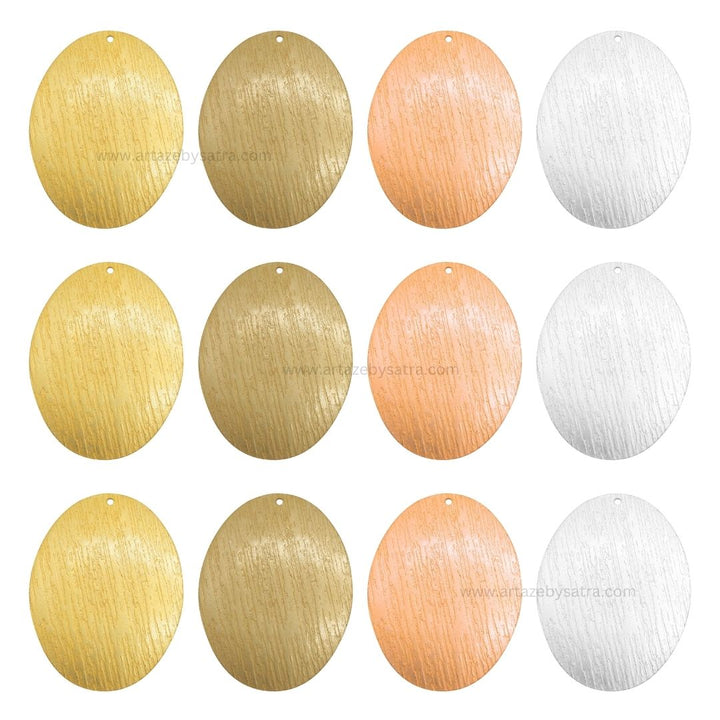 1 Loop Oval Matt Finish Metal Art | Size : 45mm | Qty : 100g | MA378