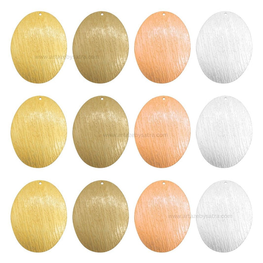 1 Loop Oval Matt Finish Metal Art | Size : 45mm | Qty : 100g | MF19