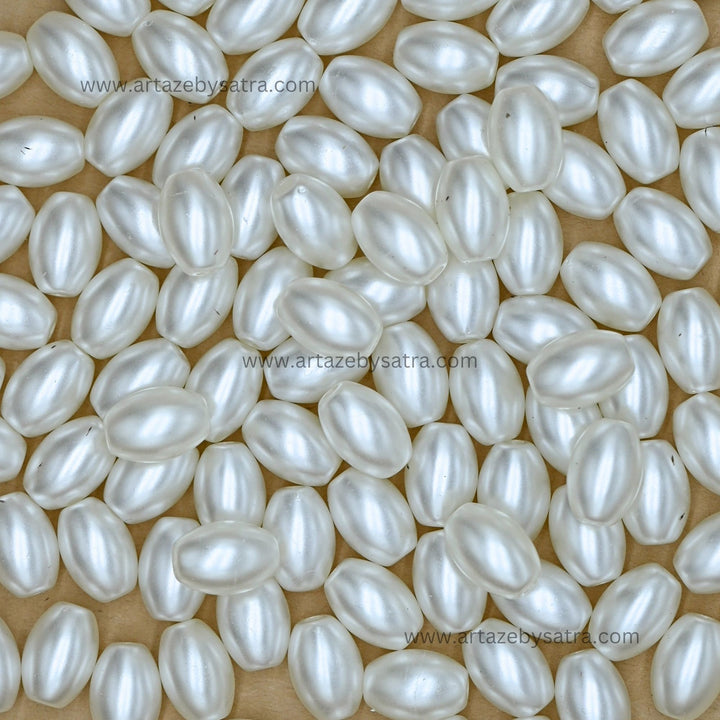 Oval Shape Plastic Pearl Beads | Size : 13mm