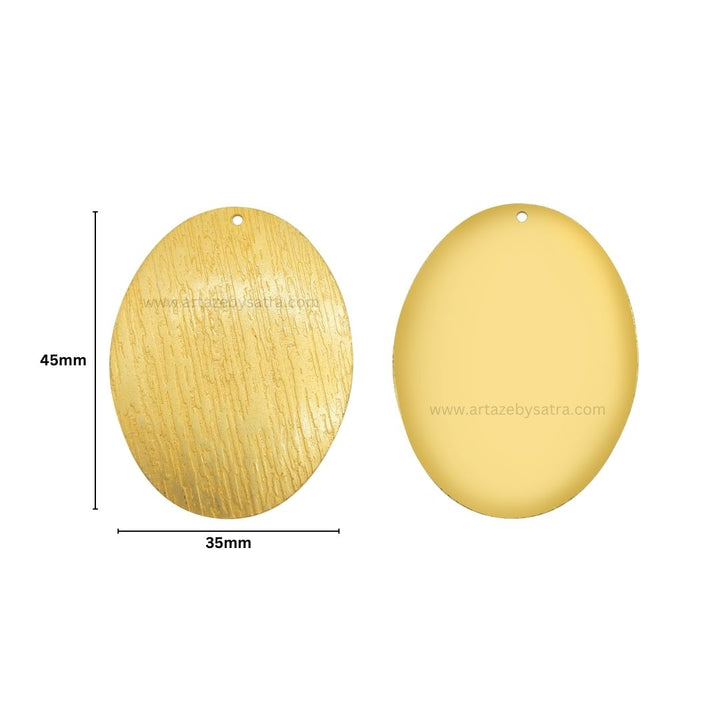 1 Loop Oval Matt Finish Metal Art | Size : 45mm | Qty : 100g | MA378